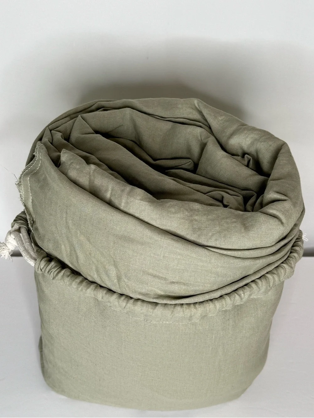 Quince European Linen Duvet Cover Set King/Cal King Willowleaf Green